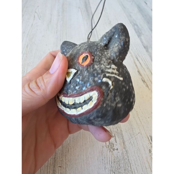 Shabby chic cat Halloween ornament vtg style - Picture 4 of 8